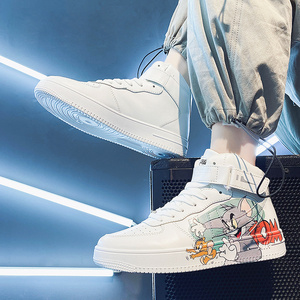 乔丹青年高帮运动鞋男版潮流aj板鞋空军一号青少年休闲增高篮球鞋