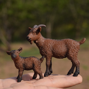 德国思L新品黑山羊小羊棕山羊模型农场动物摆件儿童可爱玩具家畜