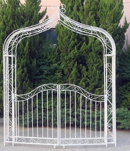 婚庆铁艺花园门欧式婚礼拱门草坪铁艺拱门架子时尚公园门婚庆花门