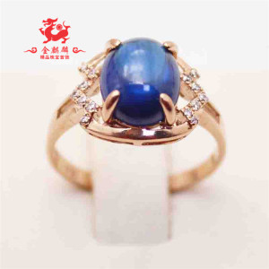 金麒麟紫金珠宝戒指