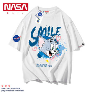 NASA联名猫和老鼠t恤男女装短袖情侣上衣TomandJerry卡通动漫周边