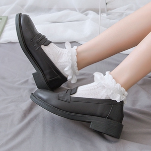 夏日学院风女日系白色配乐福鞋玛丽珍jk的袜子薄小白袜棉i衭袿子