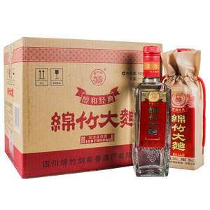 四川正品绵竹大曲醇和经典38度500ml*12瓶装低度特价白酒整箱礼盒