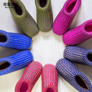 手工麦穗花棉鞋