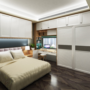 欧铂丽走入式衣柜开放式主卧室空间整体组合柜床头柜衣帽间定制