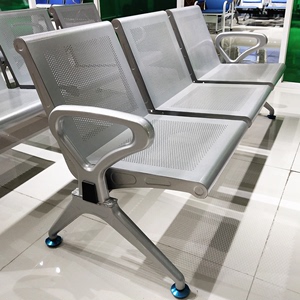 三人钢制连排椅医院候诊椅加厚机场排椅银行等候区长椅商场钢连椅