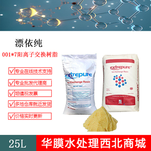 软化水树脂extrepure漂伊纯001*7阳离子交换树脂电标食品级太阳能