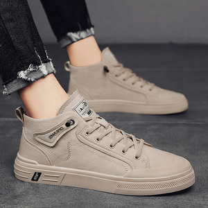 中帮板鞋男士韩版潮鞋九分裤搭配的百搭潮流男鞋子2022年透气青年