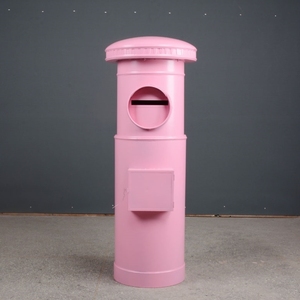 英伦风铁艺复古红色邮筒落地摆件邮箱大型软装饰品家居邮桶模型信