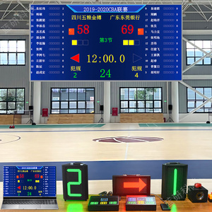 篮球比赛计时记分软件打分比分系统LED上屏篮球计时器电子记分牌