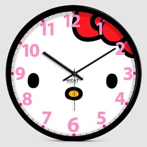 hellokitty时钟凯蒂猫静音挂钟卡通可爱幼儿园装饰钟表kt墙壁挂钟