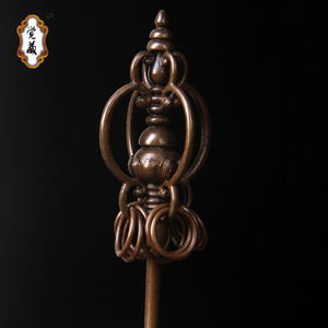 悦意生活馆201371淘宝地藏菩萨金锡杖仿法门寺四面唐代禅杖12寸16寸