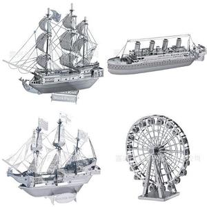 pirate ship children puzzle titanic ferris wheel metal earth