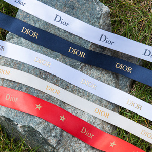 时尚礼盒dior丝带限量烫金字母logo包装绸带定制diy联名鞋带发卡