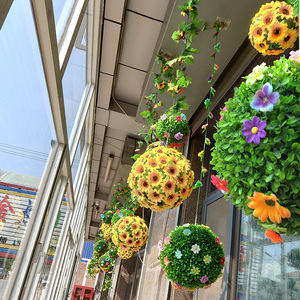 超市布置商场球春天幼儿园装饰气氛真草4s店走廊吊饰花球卖场