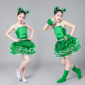 服幼儿园亲子手工青蛙衣服男女童小跳蛙服装舞台走秀浩然456正24