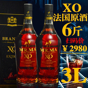 大瓶洋酒6斤xo白兰地3000ml40度法国进口原酒聚会ktv酒吧xo洋酒3l