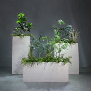 仿真绿植造景室内外景观园艺花槽户外玻璃钢花盆长方形花箱组合