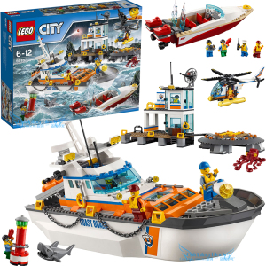 lego乐高60167城市系列海岸警卫队总部海上飞机巡逻救生艇积木