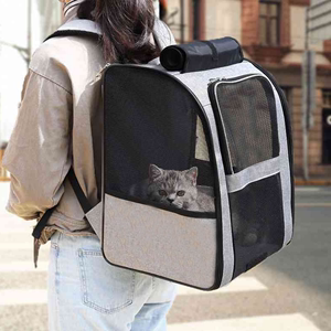猫包外出便携双肩帆布透气大容量两只折叠型猫咪背包狗包宠物书包
