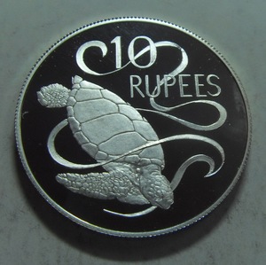 塞舌尔 1974年 10卢比 28克海龟银币