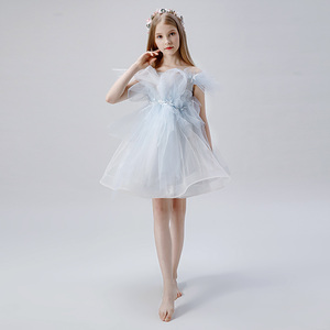 【儿童婚纱裙晚礼服】花童公主裙洋气女童钢琴走秀蓬蓬纱演出服。