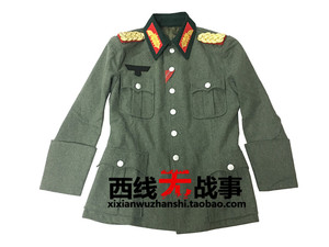 德军将军m36军管原野灰毛呢野战服上衣套装 国防军少将m41套装