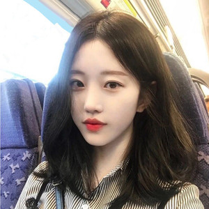 齐肩锁骨中长发假发女女生韩版瘦脸长直发隐形无痕全头中分无刘海