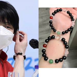 羽生结弦同款发布会2.0天然水晶手链花滑周边哈牛柚子yuzuru 情侣