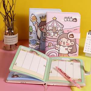 木子里彩色内页pu磁扣本记事本笔记本本子手账本女生款文艺精致学生用