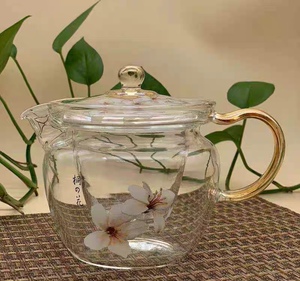 台湾yama亚美530耐热玻璃茶壶高温茶壶透明手柄茶壶玻璃内胆茶壶