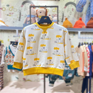 moimoln小云朵韩国童装代购2021秋男女童韩版长袖可爱卫衣t恤g08p