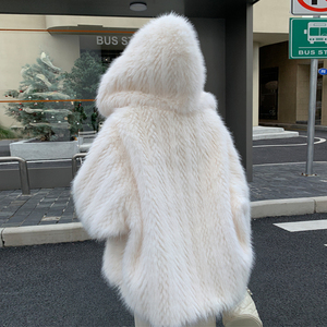 冬季外套女新款加厚羊羔毛皮草显瘦毛茸茸衣服中长款连帽毛毛上衣