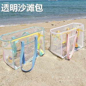 韩国透明防水手拎袋男女沙滩包便携游泳衣物收纳包果冻包手提包