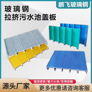玻璃钢盖板拉挤污水池平板 集气罩空腹板500宽玻璃钢污水池盖板