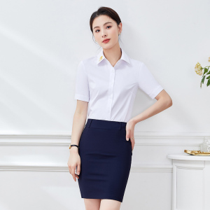 夏季职业白衬衫套装时尚气质售楼处珠宝店酒店前台接待工作服女