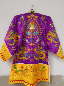 道教用品小袖法衣紫色六龙道袍高功服高功法事衣服道士服装正一