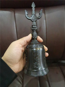 道教用品黑色天蓬帝钟天蓬钟法钟法铃道家三清铃三叉金刚铃手摇铃