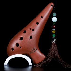 【时之笛】陶笛12孔初学专业演奏级ac紫砂陶笛成人入门乐器送教材