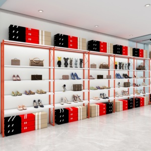 鞋店鞋架展示架男女童鞋包包置物架上墙多层陈列柜放鞋盒网红货柜