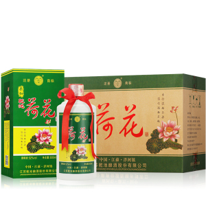 荷花酒整箱试喝浓香风味白酒52度粮食酒荷花系高粱酒水特价试饮