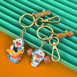 哆啦A梦运动风举重篮球跳水钥匙扣正版授权个性金属卡通挂件可爱