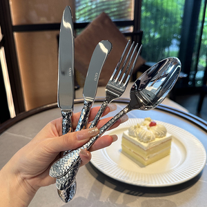 【出欧系列】高级316不锈钢西餐刀叉勺子四件套 餐具组合牛排刀