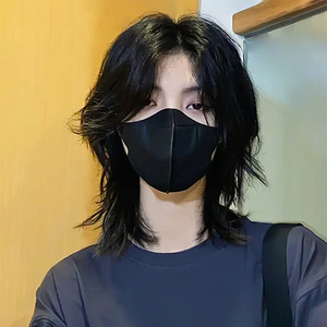 狼尾假发男短发鲻鱼头日系中性风蓬松逼真男女万用修脸日常全头套