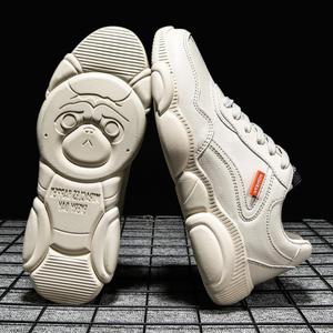 京东购物商城aj男士真皮韩版百搭小熊鞋男潮流ins小白鞋运动休闲