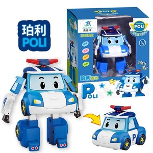 大号闪亮版变形珀利警长POLI波利大号警察车玩具汽车机器人全套装