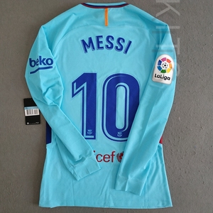 巴塞罗那巴萨 梅西 伊涅斯塔 1718 客场 长袖 更衣室落场版球衣