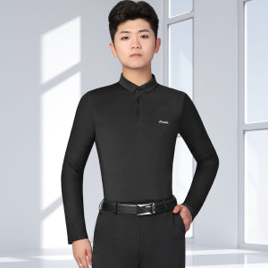 丹宝罗摩登舞舞衣新款华尔兹服装男士长袖品牌交谊舞上衣春秋舞服