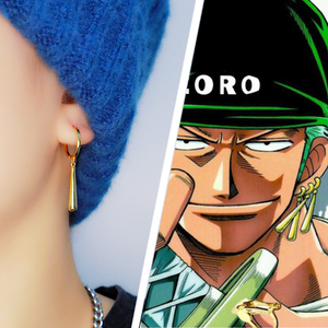 纯银耳钉索隆耳坠海贼王同款2021年新款潮女潮流个性男款耳环男