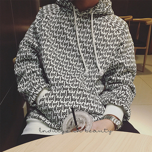 国现fear of god fog满印弹幕卫衣高街宽松鹿晗同款男女连帽衫潮